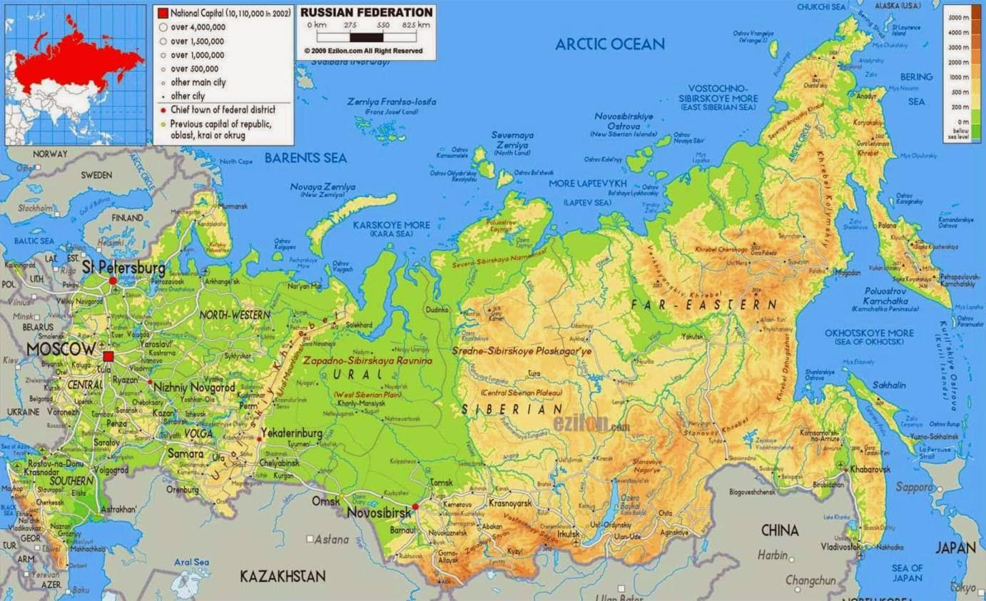 zemljopisna karta rusije Geografija Rusije karta Rusije geografska karta (Istočna Europa  zemljopisna karta rusije