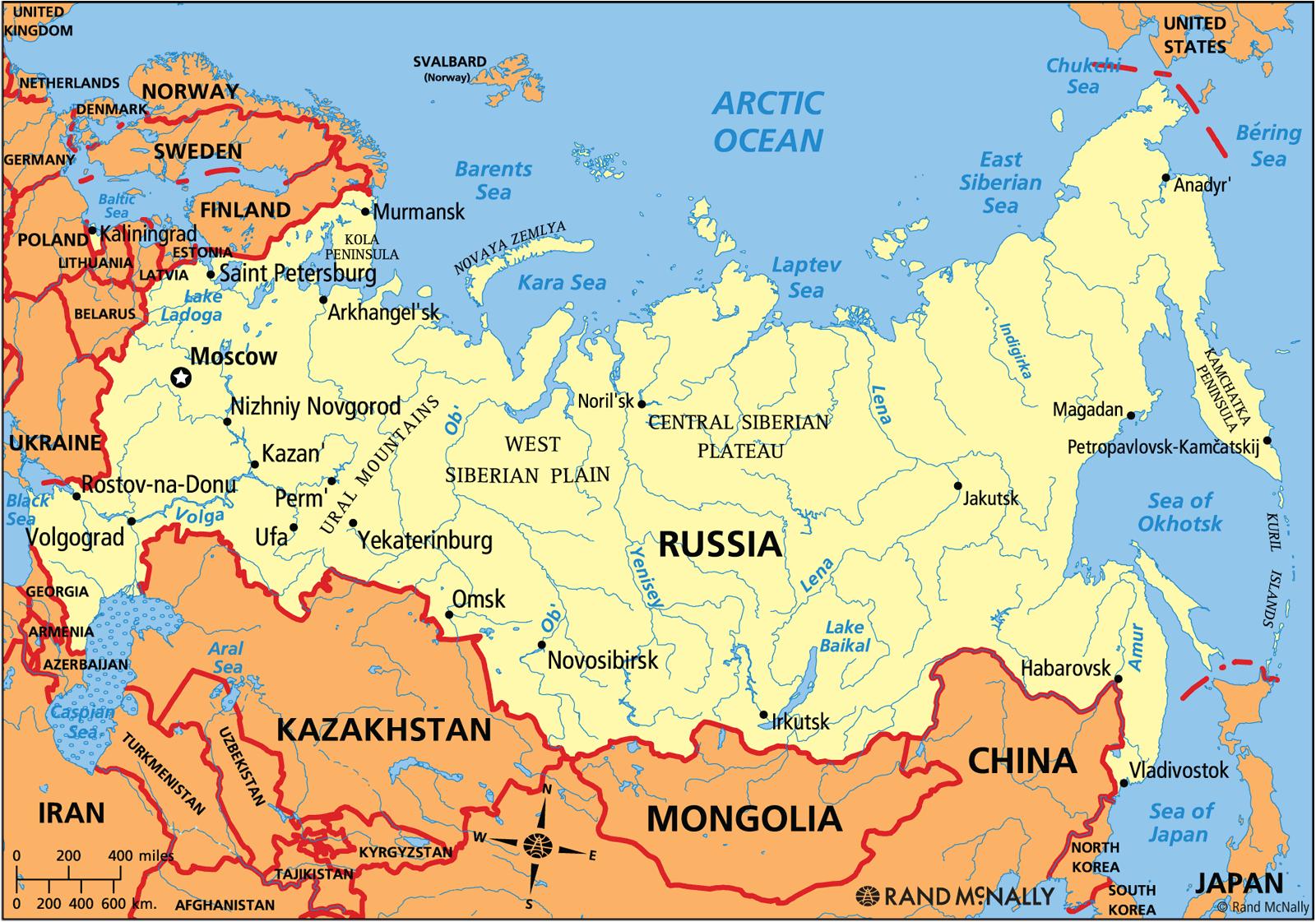 karta rusije Trenutni Karta Rusije Ruska Karta Istocna Europa Europa karta rusije