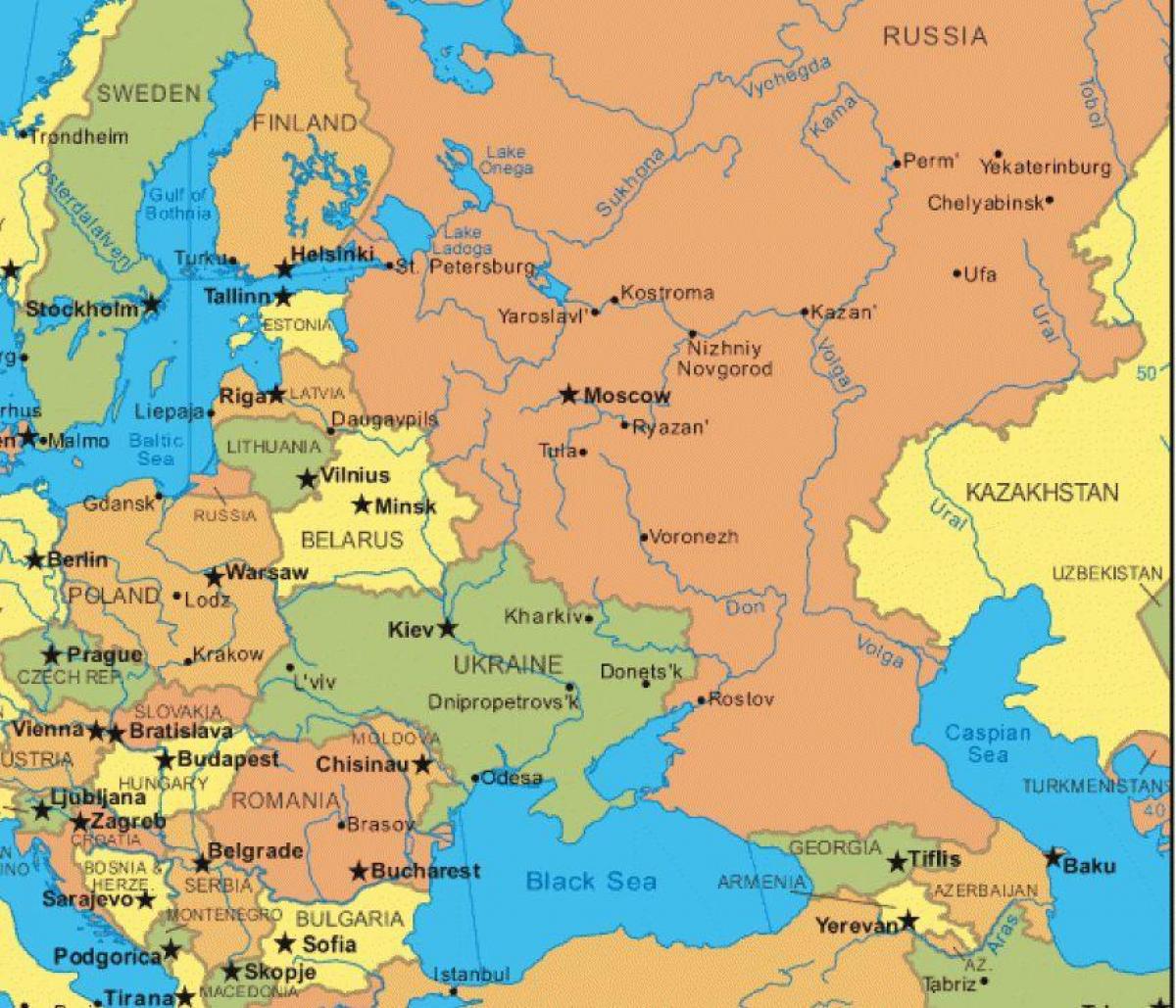 karta istocne europe Karta Rusije i Istočne Europe   karta Istočne Europe i Rusije  karta istocne europe